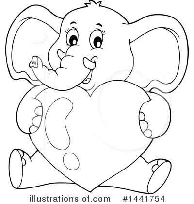 Royalty-Free (RF) Elephant Clipart Illustration by visekart - Stock Sample #1441754
