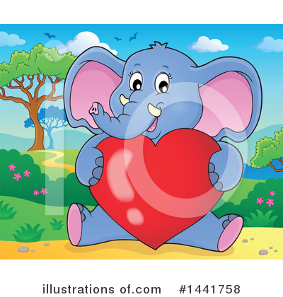 Royalty-Free (RF) Elephant Clipart Illustration by visekart - Stock Sample #1441758