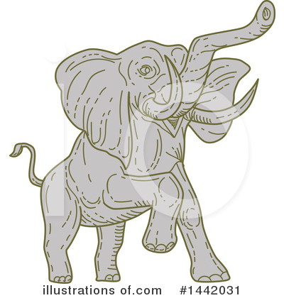 Royalty-Free (RF) Elephant Clipart Illustration by patrimonio - Stock Sample #1442031