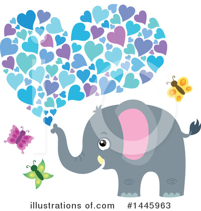 Royalty-Free (RF) Elephant Clipart Illustration by visekart - Stock Sample #1445963