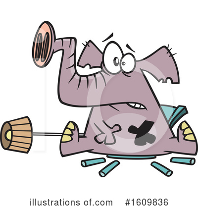 Royalty-Free (RF) Elephant Clipart Illustration by toonaday - Stock Sample #1609836