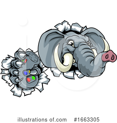 Royalty-Free (RF) Elephant Clipart Illustration by AtStockIllustration - Stock Sample #1663305