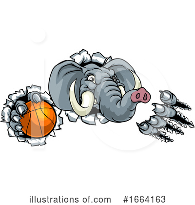 Royalty-Free (RF) Elephant Clipart Illustration by AtStockIllustration - Stock Sample #1664163