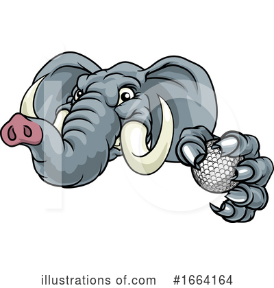 Royalty-Free (RF) Elephant Clipart Illustration by AtStockIllustration - Stock Sample #1664164