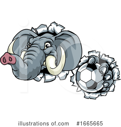 Royalty-Free (RF) Elephant Clipart Illustration by AtStockIllustration - Stock Sample #1665665