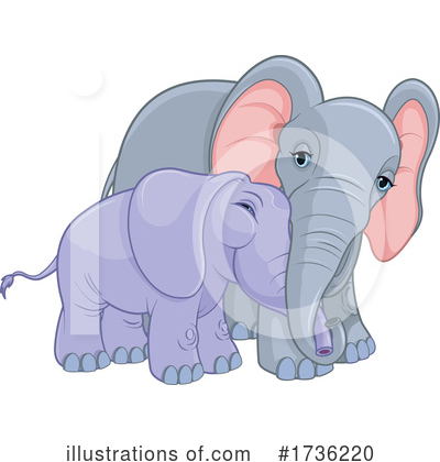 Royalty-Free (RF) Elephant Clipart Illustration by Pushkin - Stock Sample #1736220