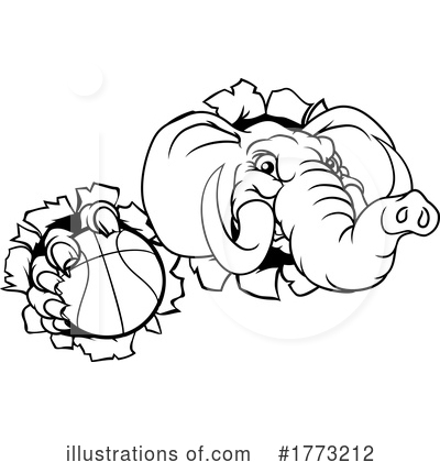 Royalty-Free (RF) Elephant Clipart Illustration by AtStockIllustration - Stock Sample #1773212