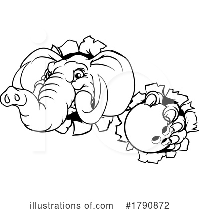 Royalty-Free (RF) Elephant Clipart Illustration by AtStockIllustration - Stock Sample #1790872