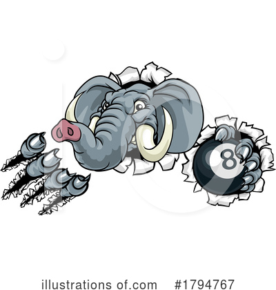 Royalty-Free (RF) Elephant Clipart Illustration by AtStockIllustration - Stock Sample #1794767