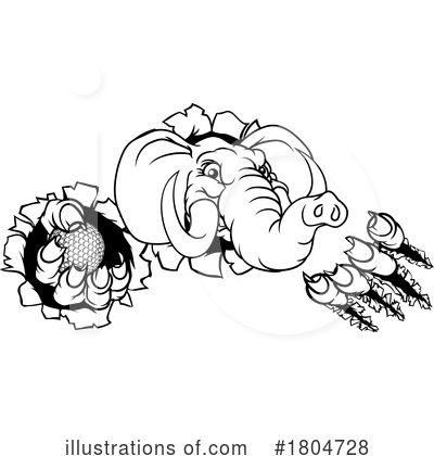 Royalty-Free (RF) Elephant Clipart Illustration by AtStockIllustration - Stock Sample #1804728