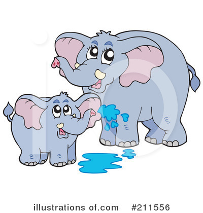Royalty-Free (RF) Elephant Clipart Illustration by visekart - Stock Sample #211556