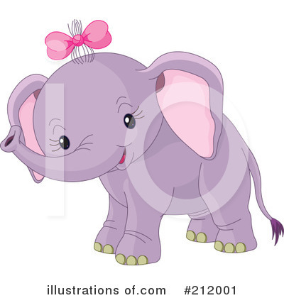 Royalty-Free (RF) Elephant Clipart Illustration by Pushkin - Stock Sample #212001