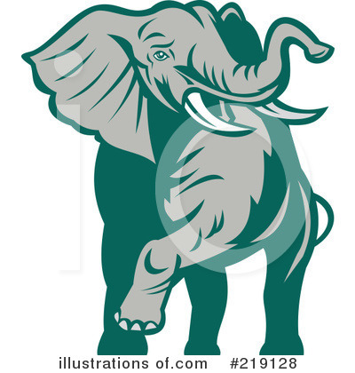 Royalty-Free (RF) Elephant Clipart Illustration by patrimonio - Stock Sample #219128