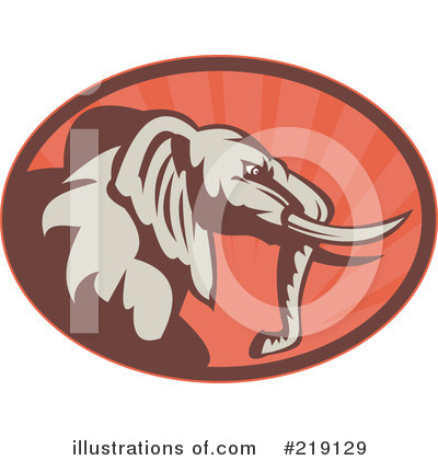 Royalty-Free (RF) Elephant Clipart Illustration by patrimonio - Stock Sample #219129