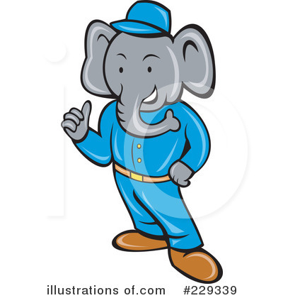 Royalty-Free (RF) Elephant Clipart Illustration by patrimonio - Stock Sample #229339