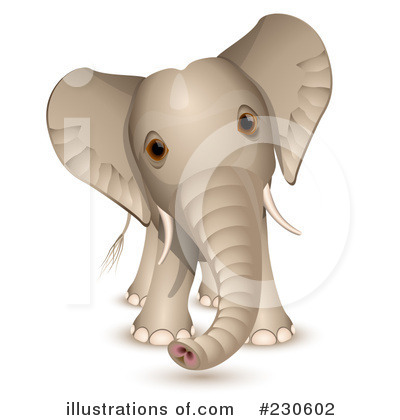 Royalty-Free (RF) Elephant Clipart Illustration by Oligo - Stock Sample #230602