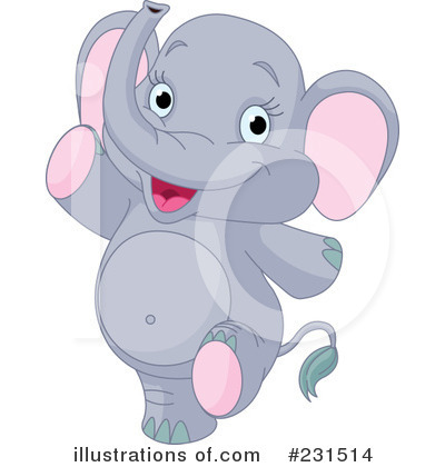 Royalty-Free (RF) Elephant Clipart Illustration by Pushkin - Stock Sample #231514