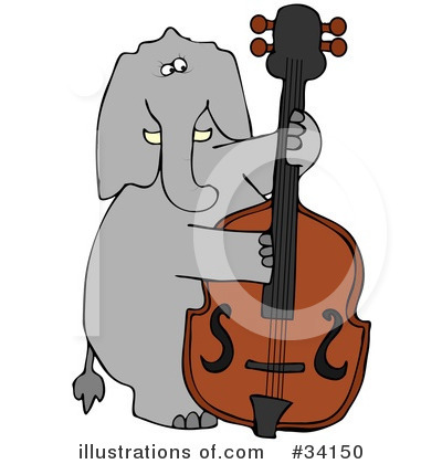 Royalty-Free (RF) Elephant Clipart Illustration by djart - Stock Sample #34150