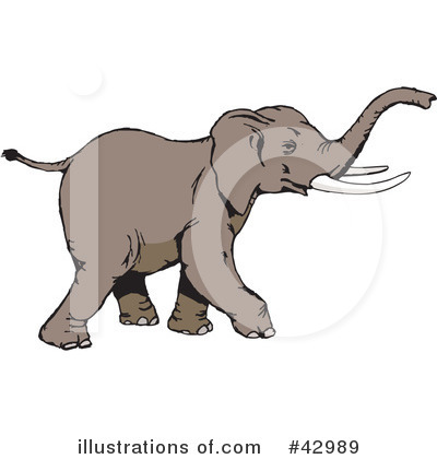 Royalty-Free (RF) Elephant Clipart Illustration by Dennis Holmes Designs - Stock Sample #42989