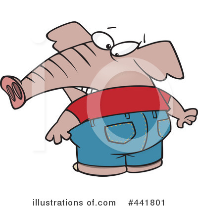 Royalty-Free (RF) Elephant Clipart Illustration by toonaday - Stock Sample #441801