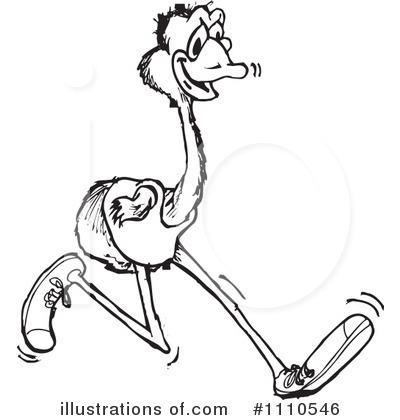 Royalty-Free (RF) Emu Clipart Illustration by Dennis Holmes Designs - Stock Sample #1110546