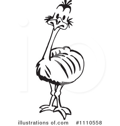 Royalty-Free (RF) Emu Clipart Illustration by Dennis Holmes Designs - Stock Sample #1110558