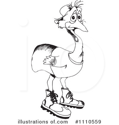 Royalty-Free (RF) Emu Clipart Illustration by Dennis Holmes Designs - Stock Sample #1110559