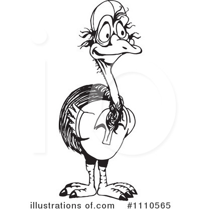 Royalty-Free (RF) Emu Clipart Illustration by Dennis Holmes Designs - Stock Sample #1110565