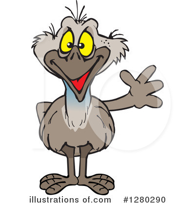 Royalty-Free (RF) Emu Clipart Illustration by Dennis Holmes Designs - Stock Sample #1280290