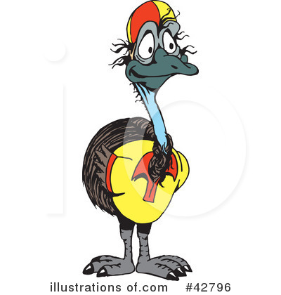 Royalty-Free (RF) Emu Clipart Illustration by Dennis Holmes Designs - Stock Sample #42796