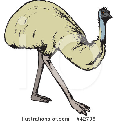 Royalty-Free (RF) Emu Clipart Illustration by Dennis Holmes Designs - Stock Sample #42798