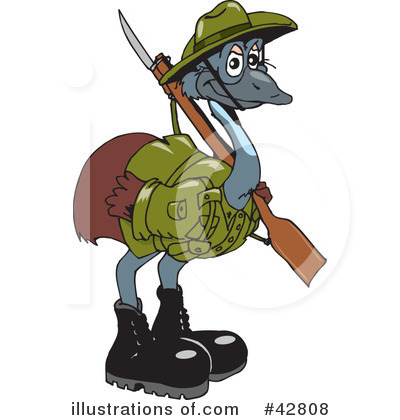 Royalty-Free (RF) Emu Clipart Illustration by Dennis Holmes Designs - Stock Sample #42808