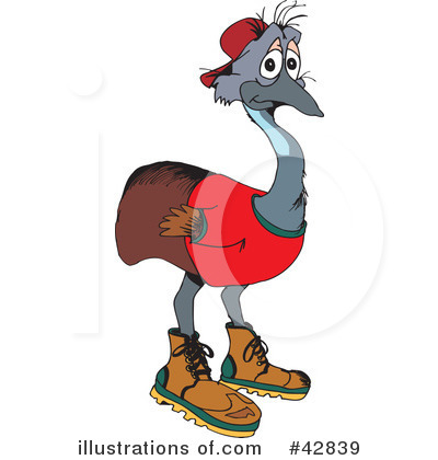 Royalty-Free (RF) Emu Clipart Illustration by Dennis Holmes Designs - Stock Sample #42839
