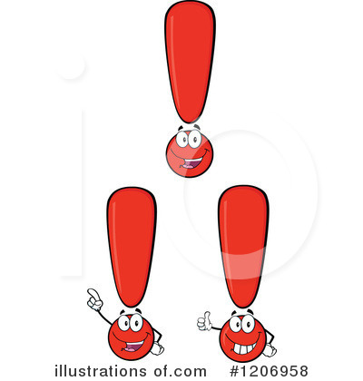 Royalty-Free (RF) Exclamation Point Clipart Illustration by Hit Toon - Stock Sample #1206958