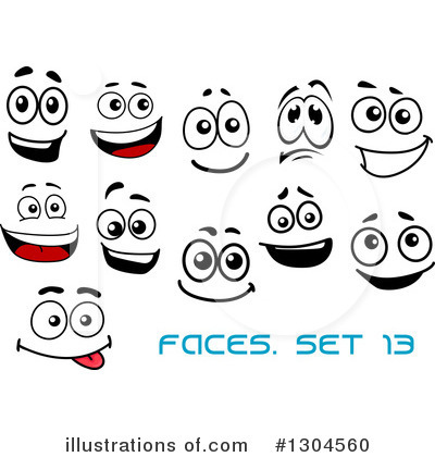 Royalty-Free (RF) Face Clipart Illustration by Vector Tradition SM - Stock Sample #1304560