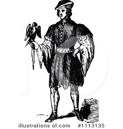 Royalty-Free (RF) Falconry Clipart Illustration by Prawny Vintage - Stock Sample #1113135