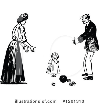 Royalty-Free (RF) Family Clipart Illustration by Prawny Vintage - Stock Sample #1201310