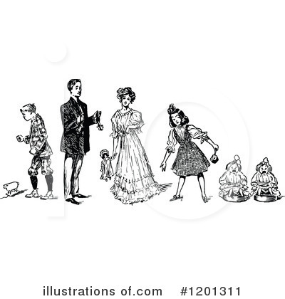 Royalty-Free (RF) Family Clipart Illustration by Prawny Vintage - Stock Sample #1201311