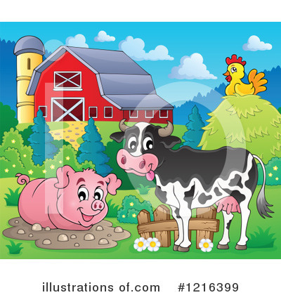 Royalty-Free (RF) Farm Animal Clipart Illustration by visekart - Stock Sample #1216399