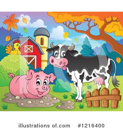 Royalty-Free (RF) Farm Animal Clipart Illustration by visekart - Stock Sample #1216400