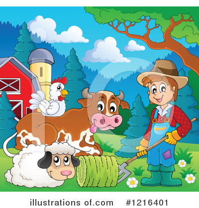 Royalty-Free (RF) Farm Animal Clipart Illustration by visekart - Stock Sample #1216401