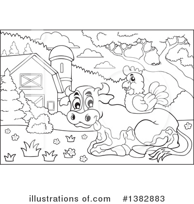 Royalty-Free (RF) Farm Animal Clipart Illustration by visekart - Stock Sample #1382883