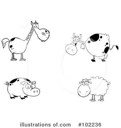 Royalty-Free (RF) Farm Animals Clipart Illustration by Hit Toon - Stock Sample #102236
