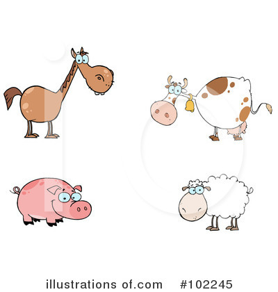 Royalty-Free (RF) Farm Animals Clipart Illustration by Hit Toon - Stock Sample #102245