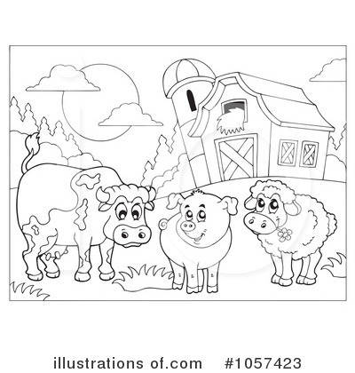 Farm Animals Clipart #1057423 - Illustration by visekart