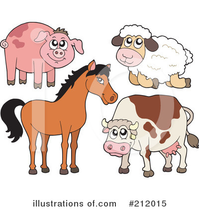 Royalty-Free (RF) Farm Animals Clipart Illustration by visekart - Stock Sample #212015