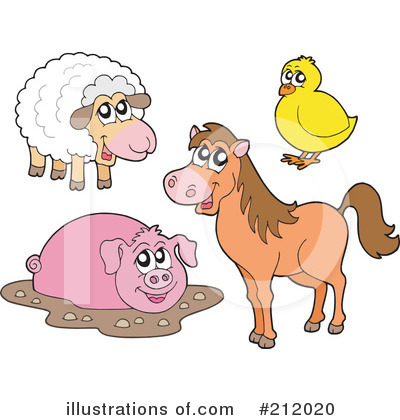 Royalty-Free (RF) Farm Animals Clipart Illustration by visekart - Stock Sample #212020