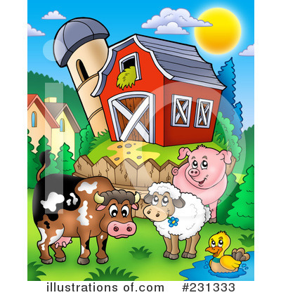 Royalty-Free (RF) Farm Animals Clipart Illustration by visekart - Stock Sample #231333