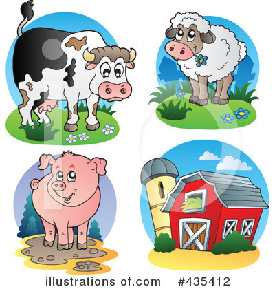Royalty-Free (RF) Farm Animals Clipart Illustration by visekart - Stock Sample #435412