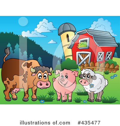 Royalty-Free (RF) Farm Animals Clipart Illustration by visekart - Stock Sample #435477